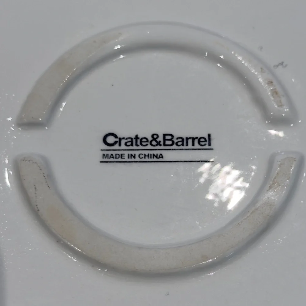 Crate & Barrel Yellow Gold Floral 14” Serving Bowl Platter Display Bowl